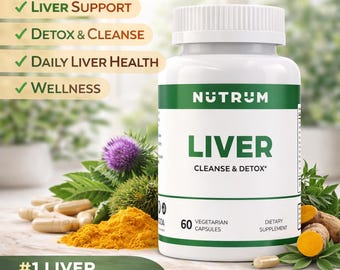 Suplemento para el bienestar hepático / Fórmula a base de hierbas vegetales / Desintoxicación diaria y apoyo antioxidante