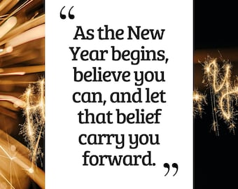 Inspirational New Year Card, Printable Holiday Card (Digital Download)