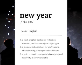 Minimalist New Year Definition Art Print (Digital Download)