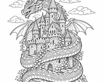80 Animal Mythical Creatures - Coloring Pages Adult and Kid Printable Digital Instant Download PDF