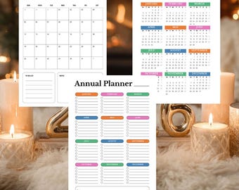 2026 Planner Printable Bundle | Monthly & Annual Pages (PDF Download)