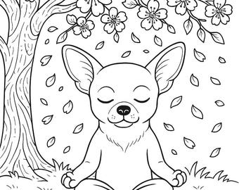 Cute dog coloring pages, dog coloring, cute kids dog coloring, puppy coloring, cute puppy, dogs, cute gift idea, animal coloring - PDF