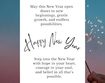 Pdf 2026 New Year blessing card PRINTABLE prayer Happy New Year Christian faithbased religious inspirational gift instant DIGITAL DOWNLOAD