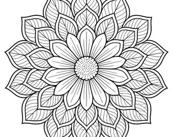Printable Mandala Coloring Pages for Adults Coloring Pages for Mindful Mandala Art Printable Stress Relief Mandala Coloring Pages PDF
