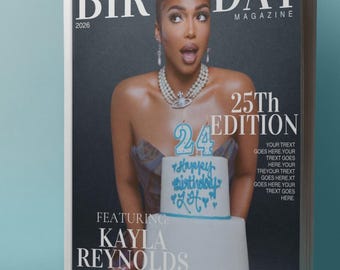 Birthday Magazine Template| Custom Magazine Cover| Canva Magazine| Birthday Newspaper Poster| 18th 21st birthday |Sweet Sixteen| Quinceanera