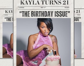 Editable Birthday Flyer Template| Newspaper Template| Custom Magazine |  RSVP Card | Birthday Itinerary| Birthday Newspaper| Birthday invite
