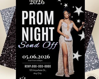 Prom Flyer| Prom Send Off Invite| Flyer Template |Prom Invitations| Prom Save The Date| Prom Sendoff Event Flyer|