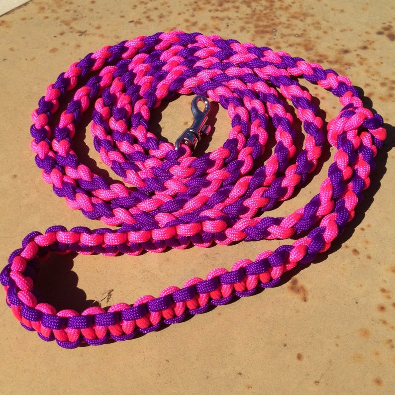 Paracord Round Braid 6 Foot Dog Leash with Cobra Handle | Etsy