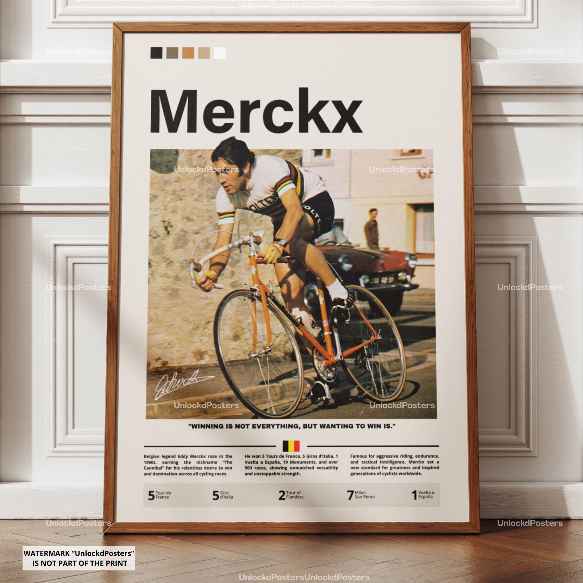 Poster Eddy Merckx A4 – Publicité Vintage Campagnolo C Record – Iconique