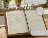 Editable Recipe Book Kit | Custom Cookbook Canva Template | Printable & Digital Recipe Organizer | Instant Download