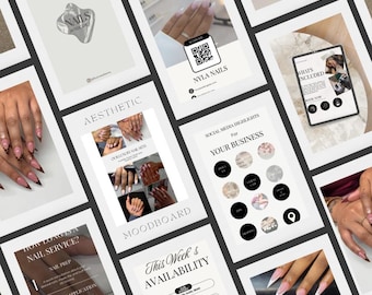 Nail Tech Canva Template |Instagram Post Templates for Nail Technicians | Nail Business Kit | Digital Download
