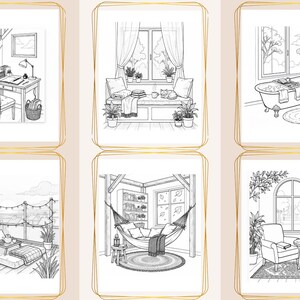 Cozy Safe Spaces Coloring Pages for Adults – Relaxing Fireplace ...
