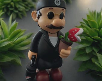 22 cm Super Mario as Leon PVC figurine toy model fan art , handmade figurine