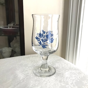 RARE Vintage Pfaltzgraff Yorktowne, 12 onzas, Agua, Vino, Copa de copa, Cristalería, Azul