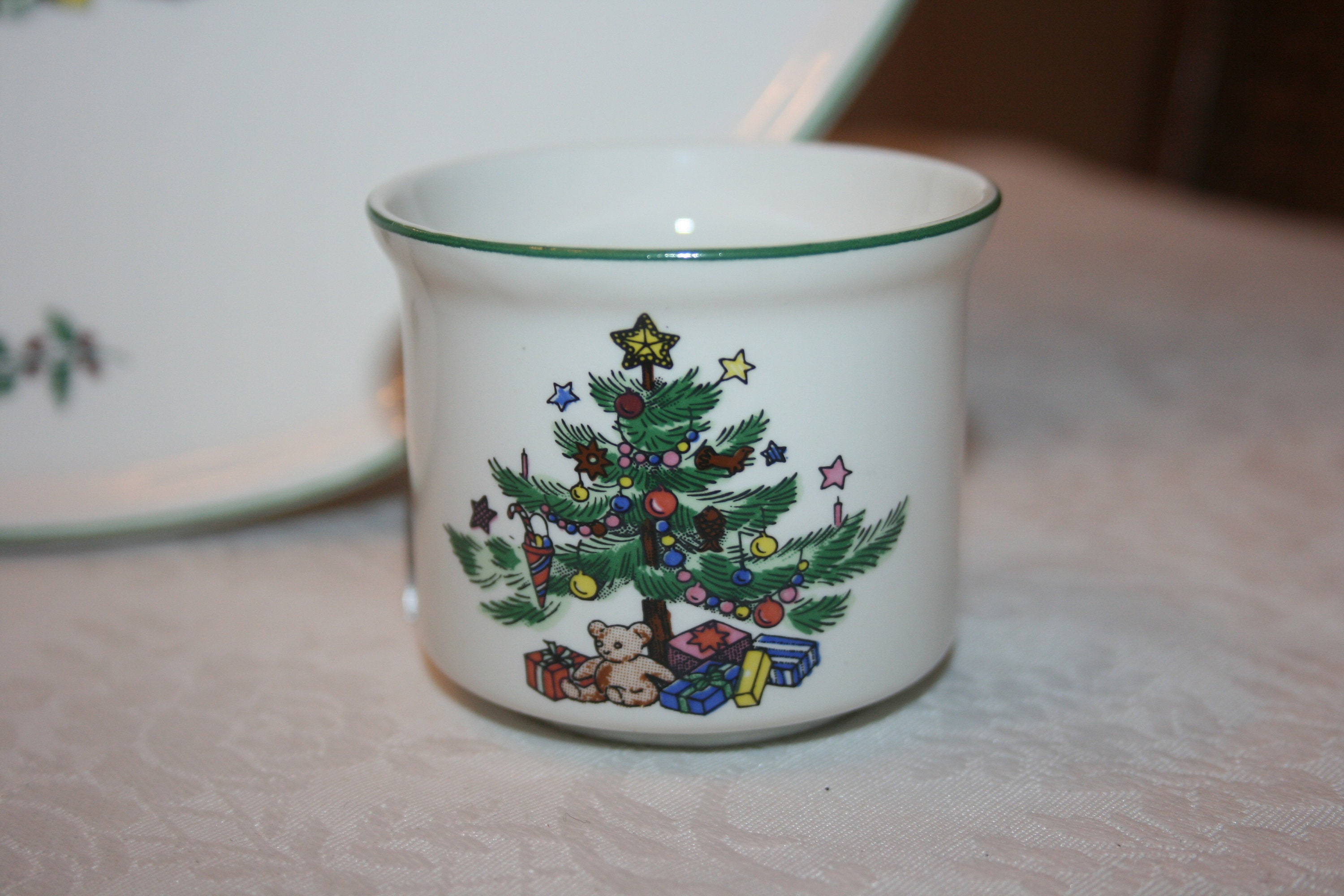 Vintage Nikko Christmastime Cake Plate and Candle Holder Etsy