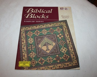 Large Soft Cover Book, Biblical Blocks, Sampler Series, By Rosemary Makhan, 1993, Quilting, Quilt, Sew, Sewing