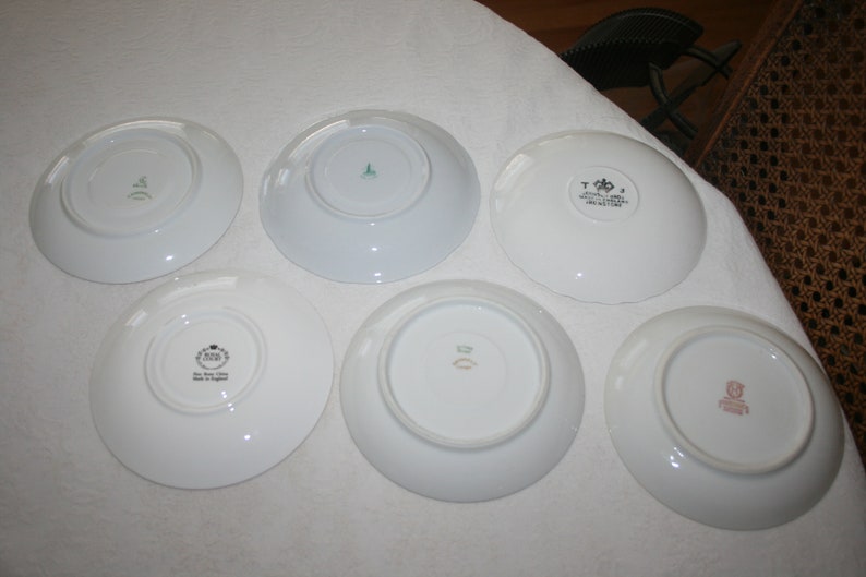 Vintage Eclectic Orphan Mismatched Set of Six Cups and Saucer Fine China Flower Floral Rose Tea Coffee Time