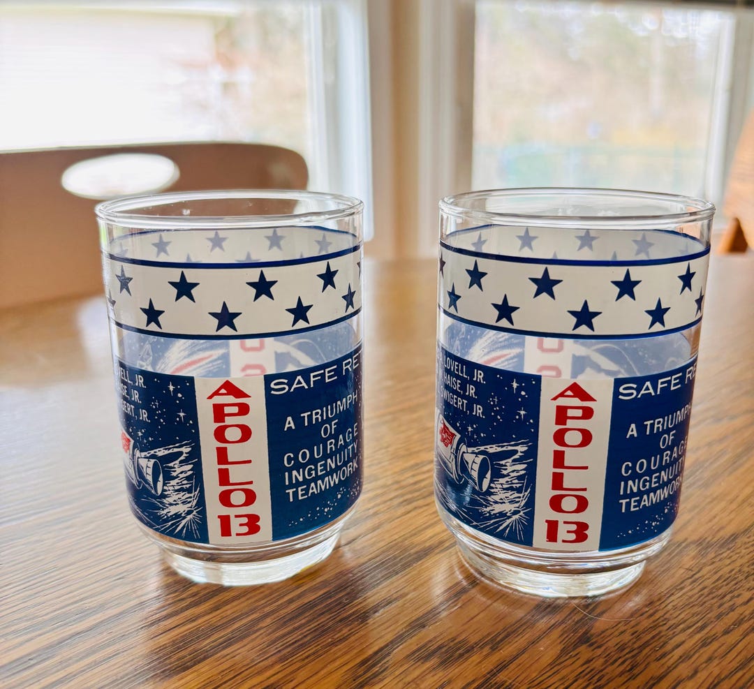 Pair of Vintage Apollo 18 USA Collectible Glass Tumblers Glassware - Etsy