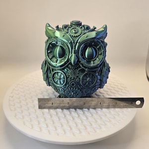 Hibou steampunk - trois couleurs vives, et maintenant trois tailles différentes !