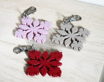Hibiscus Quilt Key/Bag Charm, Set of 3