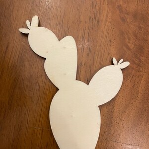 Unfinished cactus wood cut out