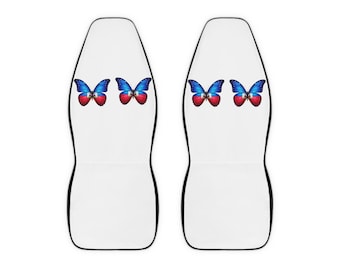 Haitian Flag Butterfly Car Seat Covers Polyester Front Seat Protector