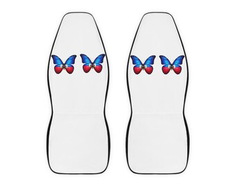 Haitian Flag Butterfly Car Seat Covers Polyester Front Seat Protector