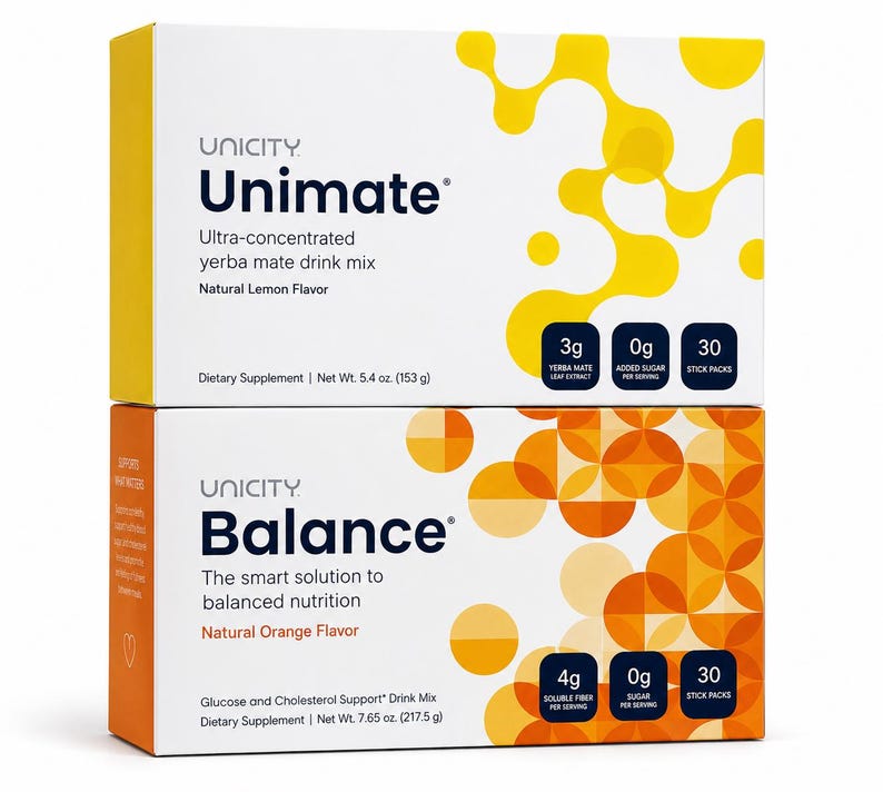 Unicity Unimate Lemon & Balance Orange Drink Mix Bundle (Dietary Supplement) image 1