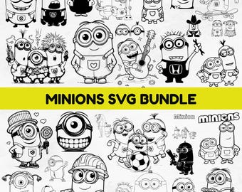 Minions SVG Bundle, Cricut Dateien, Clipart, printable Art (digitaler Download)