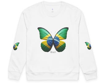 Brazil Flag Butterfly Sweatshirt — Brazilian Pride Crewneck