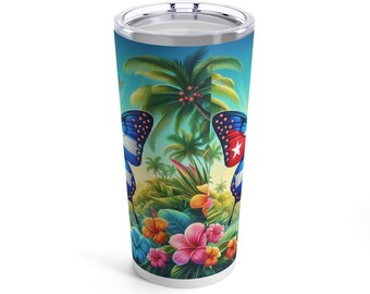 Cuban Flag Design Tumbler 20oz