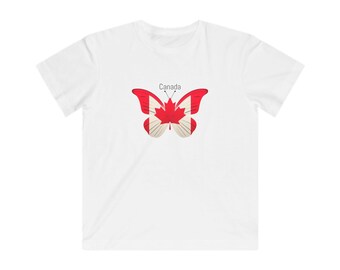 Kids T-Shirt — Canada Maple Butterfly Graphic Tee