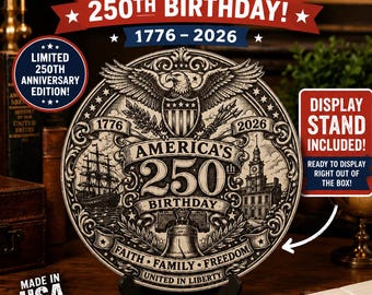 250ste verjaardag van Amerika, 1776-2026 Houten plaquette met patriottische adelaar