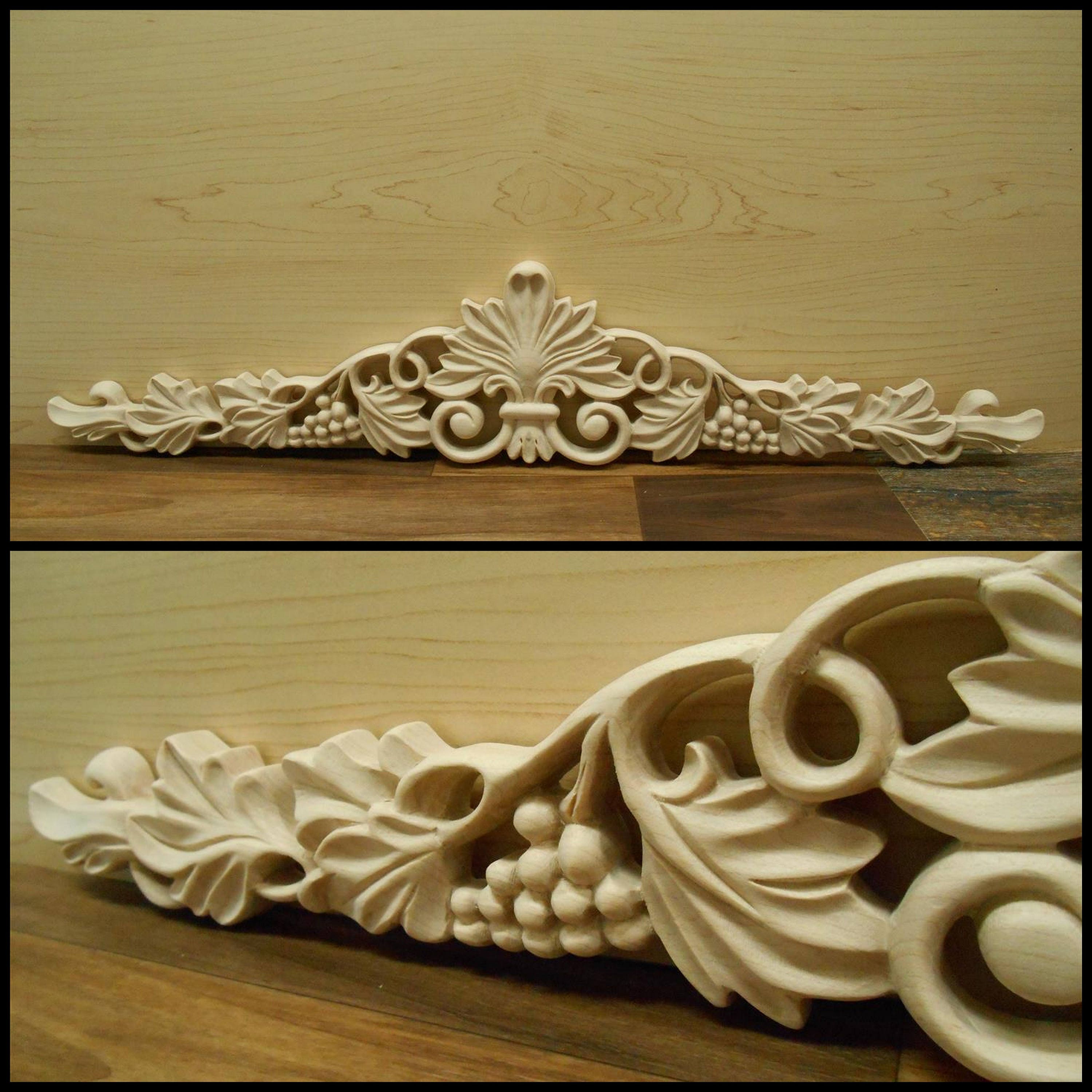 Onlay Carved Wood Grape Onlay pc 243/4W x 4 15/16 Etsy