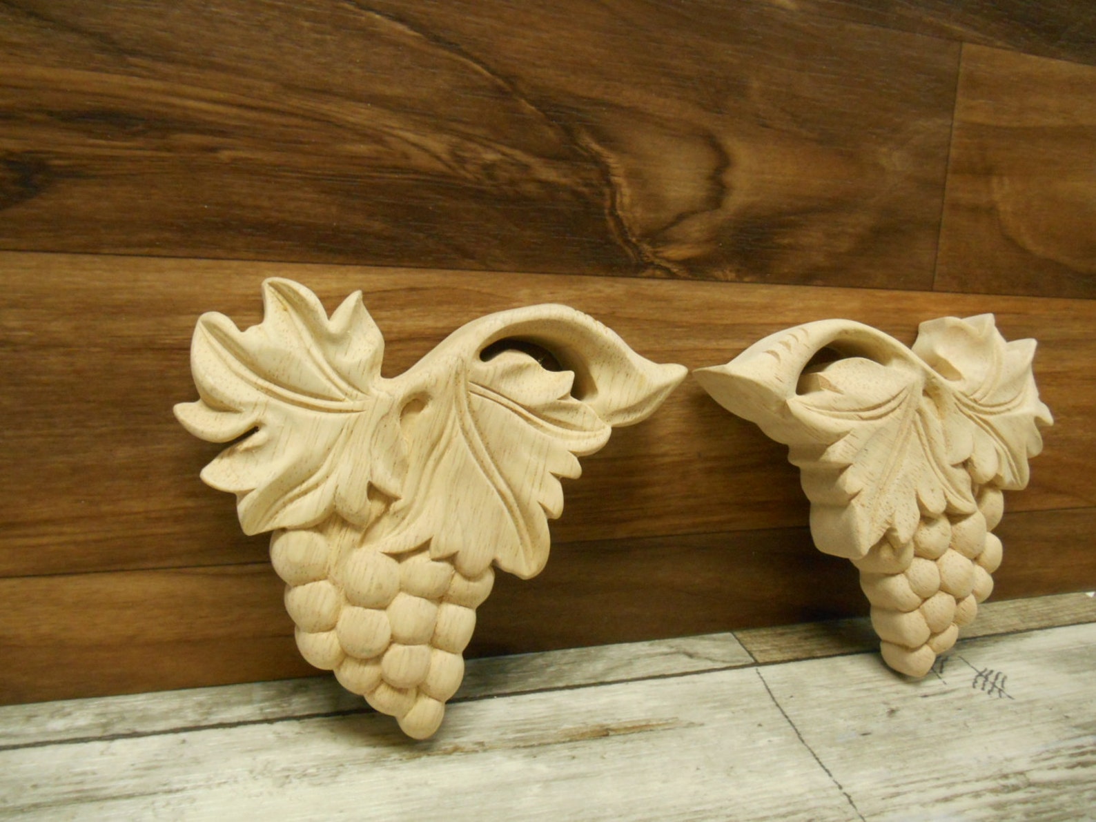 Grape Wood Carved Appliqué Hand Carved Elegant HardWood Etsy