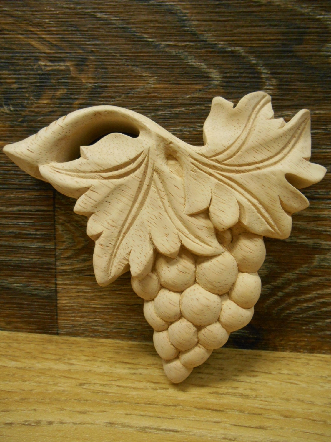 Grape Wood Carved Appliqué Hand Carved Elegant HardWood Etsy