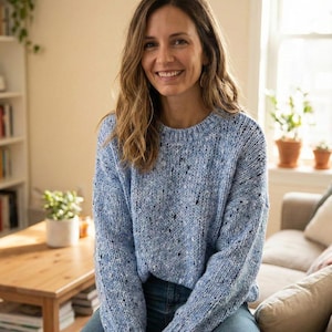 Suéter de punto grueso para mujer: jersey holgado y acogedor, jersey de punto abierto y suave, top de punto de invierno, 4 colores