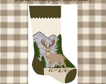 Buck stocking needlepoint chart