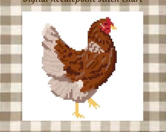 Hen digital needlepoint chart