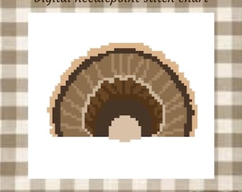 Turkey fan digital needlepoint chart