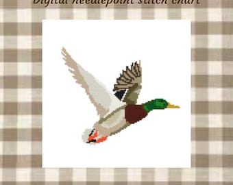 Mallard duck digital needlepoint chart 4