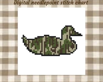 Bottomland duck digital needlepoint chart