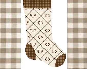 Antler stocking needlepoint chart