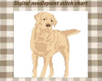 Yellow lab digital needlepoint chart
