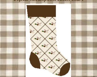 Mallard stocking needlepoint chart