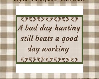 Hunting pillow needlepoint chart