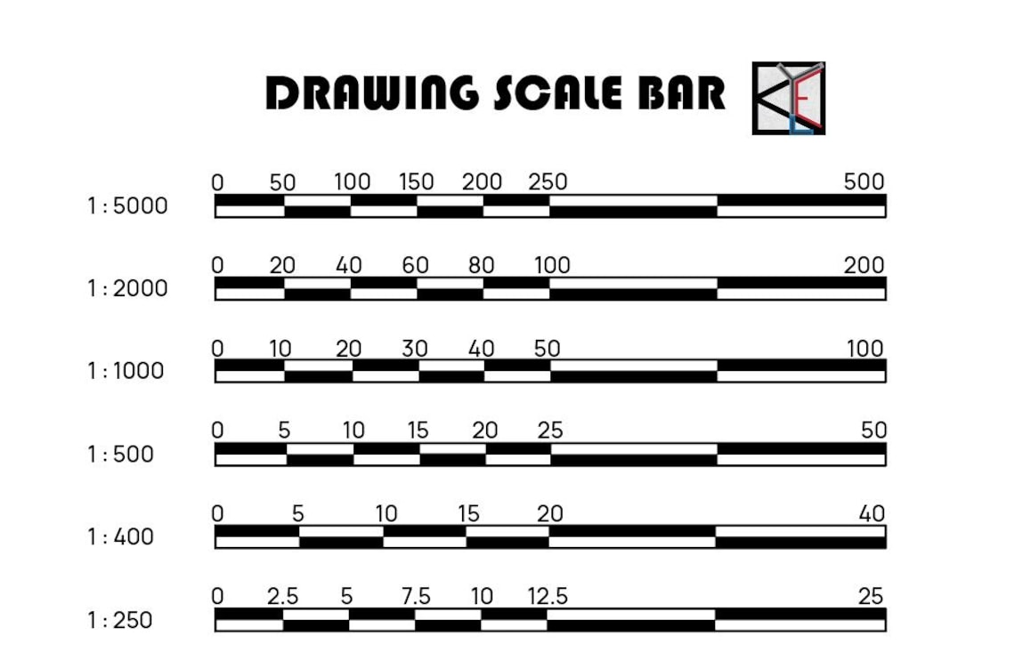 Scale Bar & North Arrow Sign Symbols (monochrome) - Etsy UK