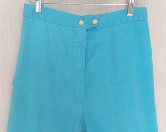 Blue Turquoise Vintage High Waist Shorts