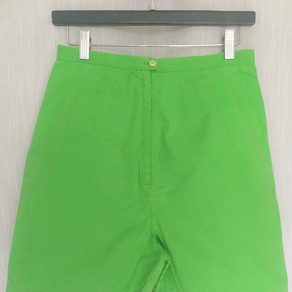 Bright Green High Waist Vintage Shorts label reads Fritzi of California