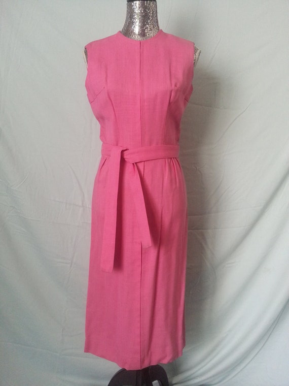 Pink Vintage Retro Fitted Dress